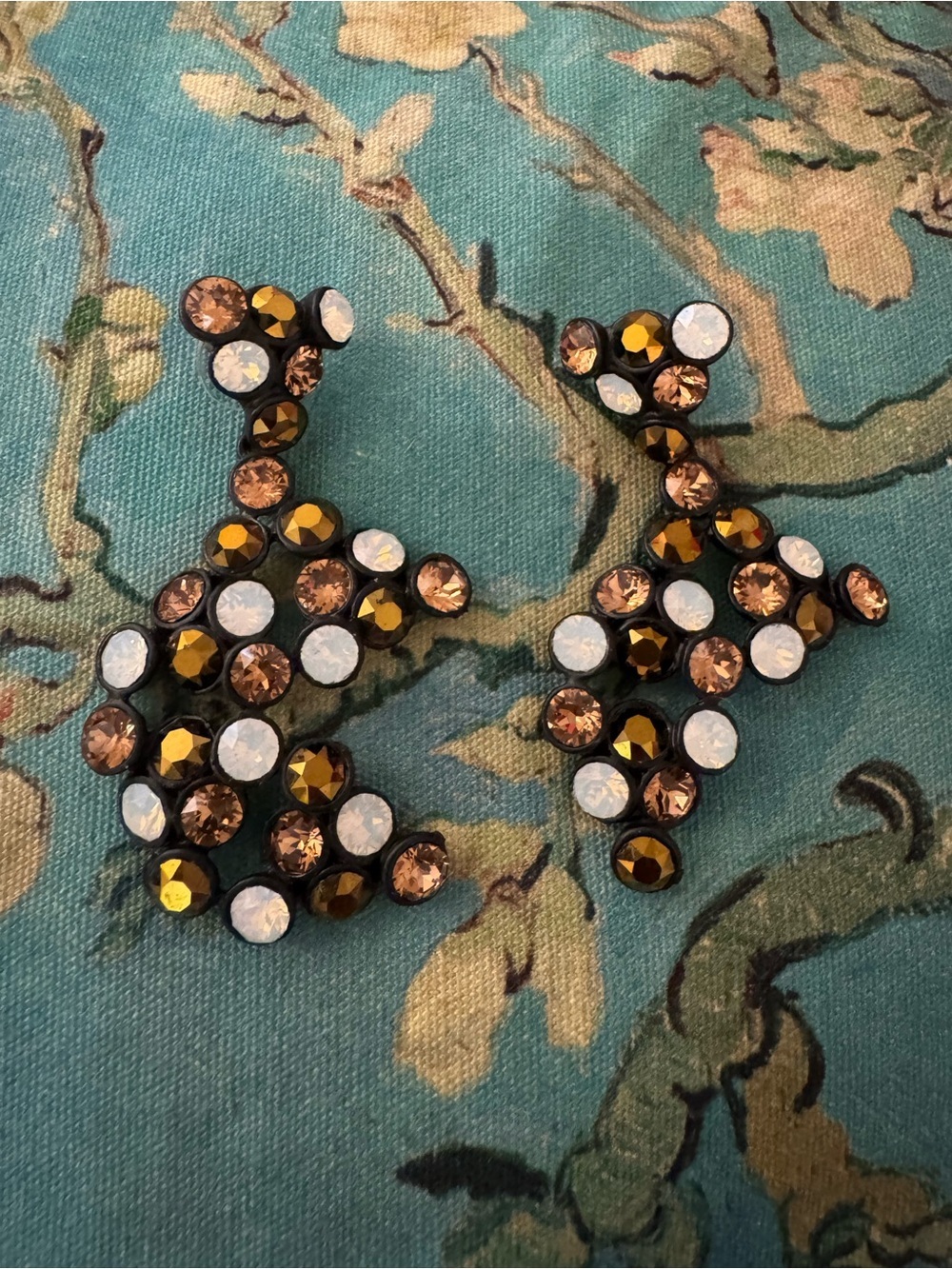 J. Crew Crystal Drop Earrings in Gold and White